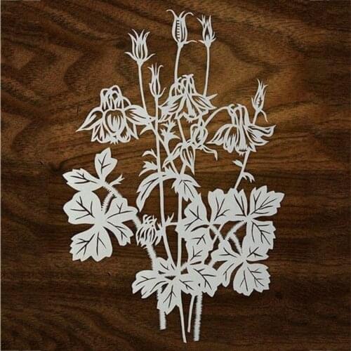P15D Flower with Leaves Carbon Steel Cutting Dies DIY Scrapbooking Photo Album Cards