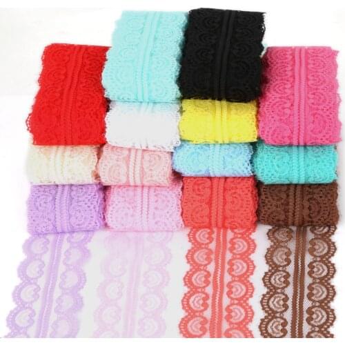 5 Yards 45mm No Elastic Embroidered Net Lace Ribbon Trim Fabric Garment Decoratio Dress Clothes DIY Accessories