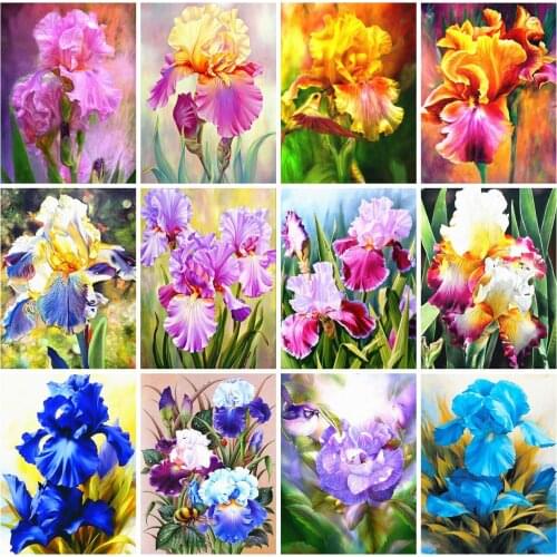 EverShine Oil Paint By Numbers Flowers Wall Art Hand Painted Coloring Of Numbers Canvas Wall Set Home Decor