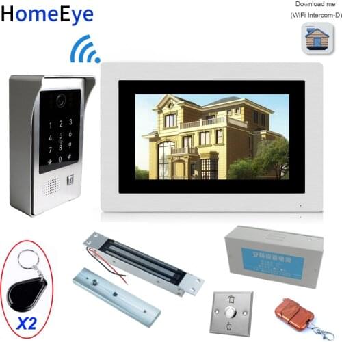 IP Wifi Video Door Phone Intercom Access Control System+Electronic Magnetic Lock+Power Control Box+Open Switch+Remote Control
