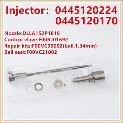Common Rail injector repair kits F 00R J03 283 (F00RJ03283) injector overhaul kit F00R J03 283 for 0445120224,0445120170