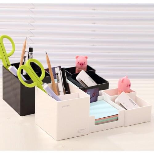 Creative Korean Desk Organizer Pen Holder Multifunctional Plastic Stationery Holders Student School Office Supplies