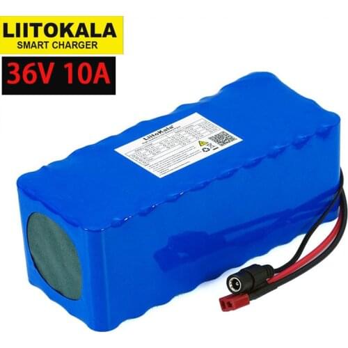 LiitoKala 36V 10000mAh 500W High Power and Capacity 18650 Lithium Battery Motorcycle Electric Car Bicycle Scooter with BMS
