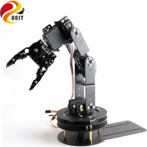 Robotic Manipulator 6 Dof Metal Robot Arm 180 Rotation Base+ Metal Mechanical Claw + 6pcs High Torque Servos RC Toy