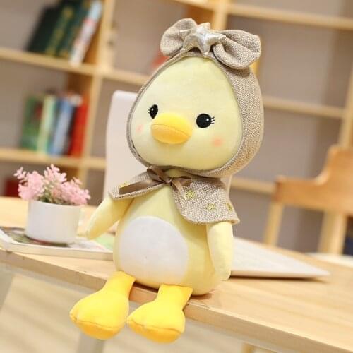 Cute Well Dressed Lady Duck Cartoon Stuffed Animal Quacker Plush Toys Soft Kids Children Accompany Doll Birthday Gift