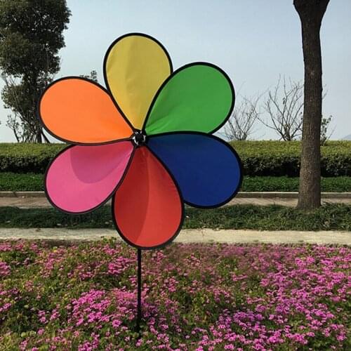 Multi-function Rainbow Dazy Flower Spinner Wind Windmill Funny rotating Wheel Spinner Garden Decoration Outdoor Decor