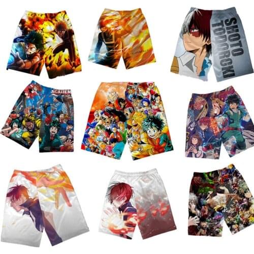 2019 New My Hero Academia Cosplay Mens Board Shorts Swim Shorts Izuku Midoriya Beach Shorts Swimming Pants Cosplay Costume