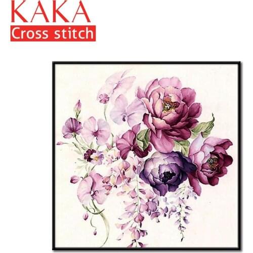 Cross stitch kits,Embroidery needlework sets with printed pattern,11CT canvas for Home Decor Painting,Flowers Full NCKF192
