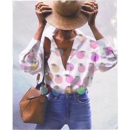 Sequins Patch Ins Women Patches For Clothing Color Sequined Large Biker Badge Strange things Stickers Diy Clothes Gifts