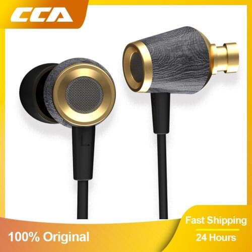 CCA CST Headphones 1DD Dynamic In Ear Earplugs Sport Game Wooden Wired Earphones With Microphone Wood Heavy Earpiece Headset