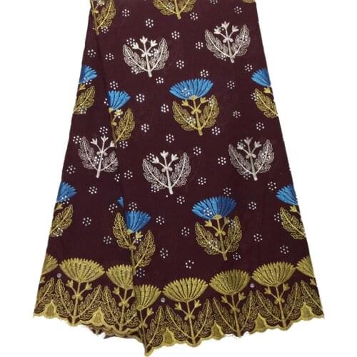 New arrivals african cotton lace fabric with stones for party dress high quality swiss voile lace in switzerland EPL11790
