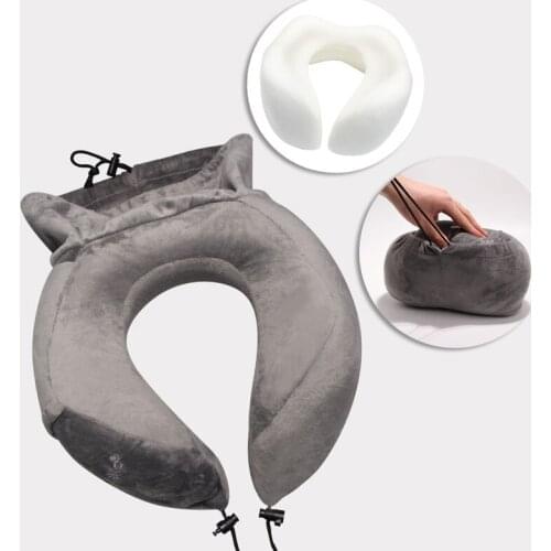 AceCamp Memory Foam Travel Neck Pillow Cozy Storage Bag Small Size Lightweight Headrest Car UShape Sleeping Airplane Comfortable