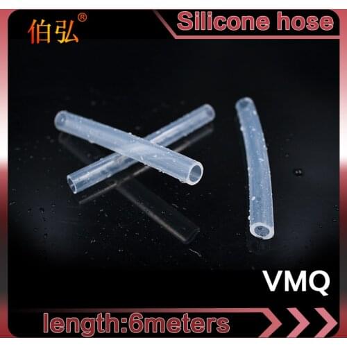 6M long Free shipping transparent VMQ Food Grade silicone tube antifreeze hose Drinking water pipe ID 2 3 4 5 6 7 8 10 mm