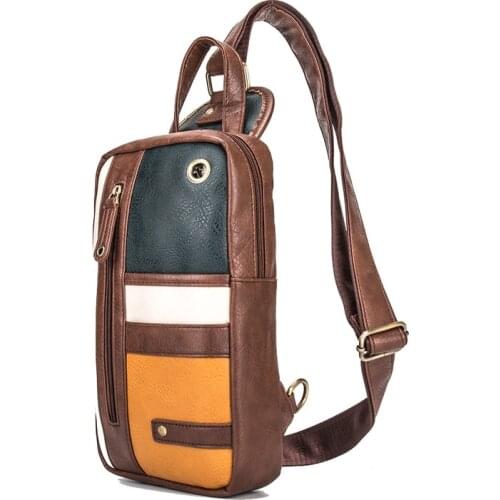 Luxury Messenger Bag Thick Leather Men Chest Bag Fashion Crossbody Shoulder Bag Mens Business Sling Bags Male Casual Chest Pack