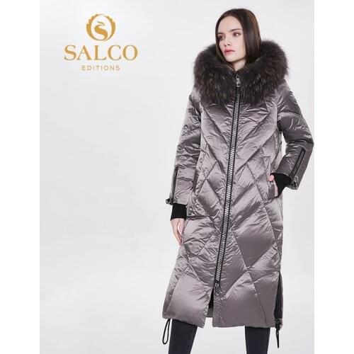 SALCO In 2020, the latest best-selling natural animal fur pearl cotton long coat, warm jacket jacket