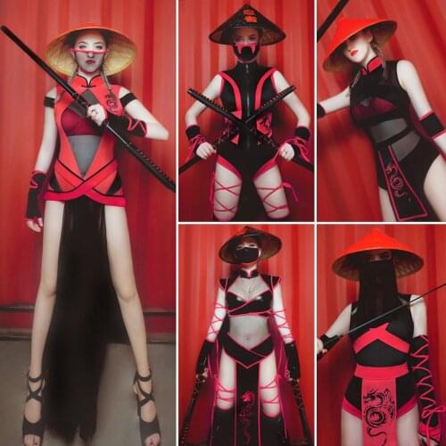 Bar Sexy Night Club Theme Party DJ Female Singer Leading Dance Dress Show Series Cosplay Ninja Girl Anime Halloween Costumes
