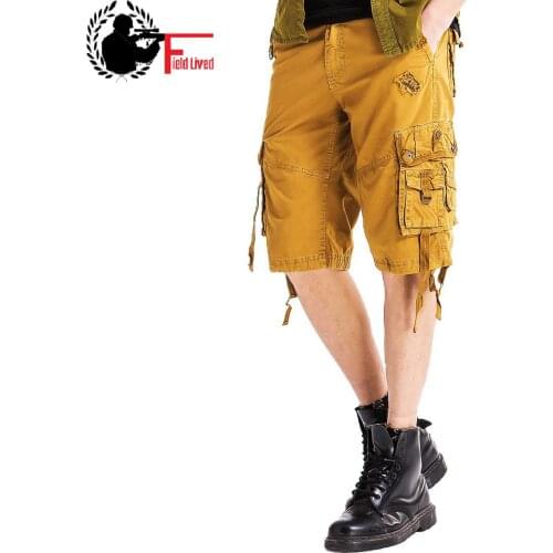 Cargo Shorts Military Style Shorts Men Cotton Army Bermuda Male Many Pockets Hot Casual 2020 Summer High Quality Mens Breeches