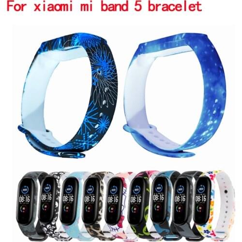 Silicone strap For Xiaomi Mi Band 5 Painted Sport replacement Bracelet For Xiaomi MiBand 5 Strap For Xiaomi Mi Band 5 Belt