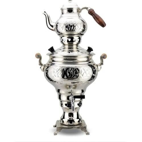 Sonay Copper Art Chisel Engraved Coal-Bearing Copper Urn 3 Lt