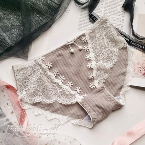 SP&CITY Cute Daisy Womens Underwear Lace Panties Bow Seamless Underpants Sexy Lingerie Hollow Out Underwear Low Waist Thong