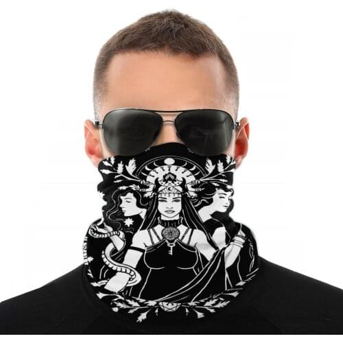 Hekate Triple Goddess Magic Scarf Half Face Mask Men Women Hallo Tube Scarf Seamless Bandana Windproof Headwear Outdoor Climbing