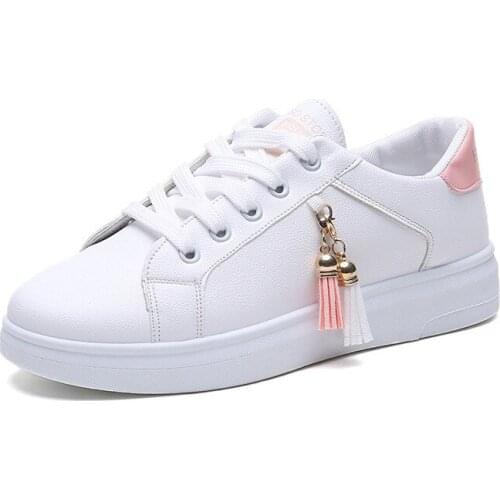 Women Casual Pu Leather Shoes Platform Sneakers 2021 Spring Fashion Tassel Design Vulcanized Shoes Womens Running Footwear New