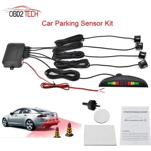 10pcs LED Parking Sensor With 4 Sensors Reverse Backup Car Parking Radar Monitor Detector System Car Auto Parktronic