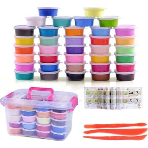 12/24/36 Colors Slime Air Dry Fluffy Modeling Clay Toys Kit Anti Stress Fidget Pack Magic Toy Kids Plasticine DIY Educational