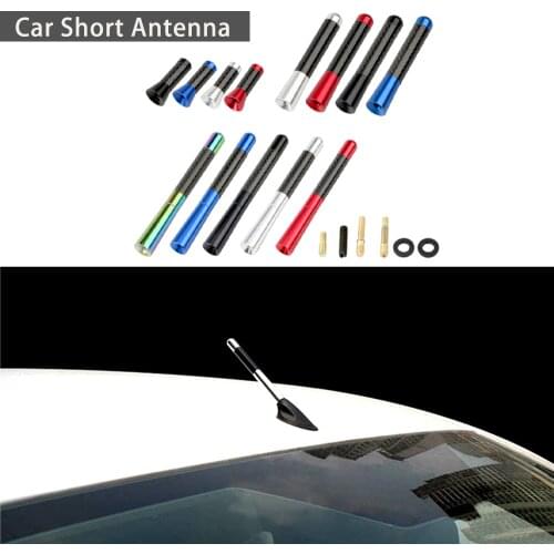 12cm Stubby Mast Car Roof Antenna Enhanced Signal Carbon Fiber Screw MetalCar Radio Aerial Antenna Accessories