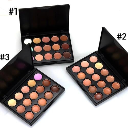 15 Colors Professional Concealer Face Cream Highlighter Contour Primer Foundation Makeup Trimming mini Palette T0843