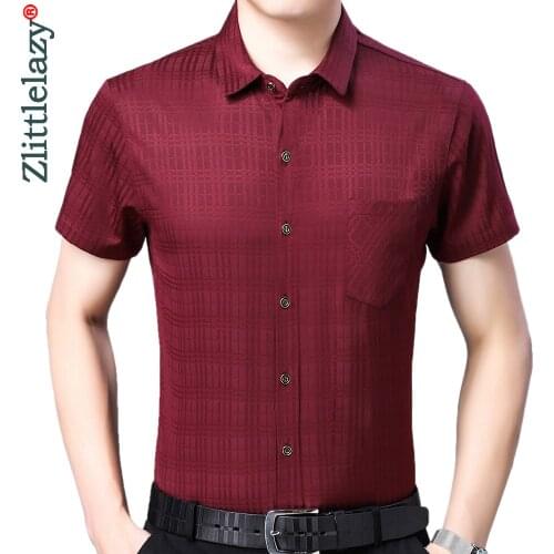 2021 brand striped mens shirts for men clothing pocket fashion summer short sleeve shirt luxury dress casual clothes jersey 6251