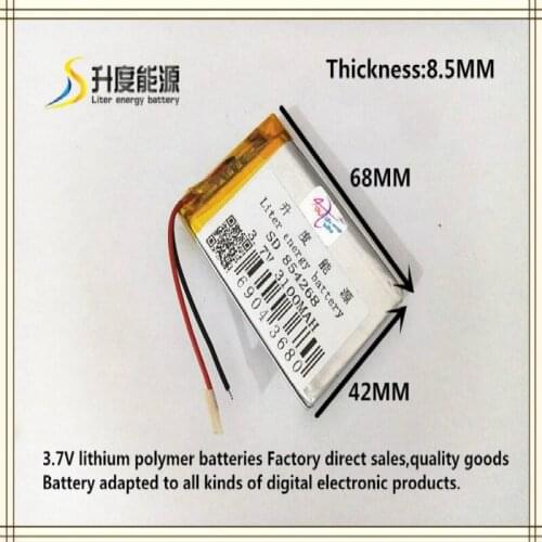 3.7V 3100mAh 854268 polymer lithium ion / Li-ion battery for tablet pc power bank GPS mp4 toy car speaker