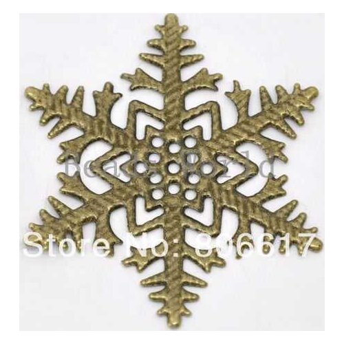 Best Quality 50 Pcs Bronze Tone Filigree Snowflake Wraps Connector Embellishments Jewelry Findings 45mm(W03476 X 1)