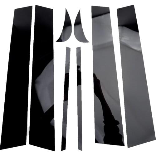 8pcs Glossy Black Door Window Pillar Post Cover Trim Decoration PVC Fit for Toyota Camry 2018