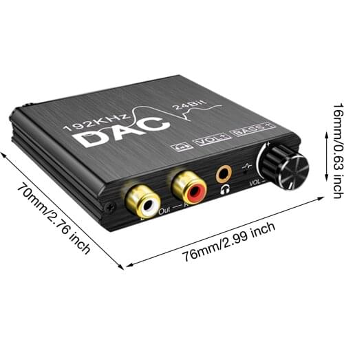 Audio Converter Adapter For Ps5 192KHz Digital To Optical Analog Audio Converter With Bass And Volume Adjustment For PS5 DVD TV