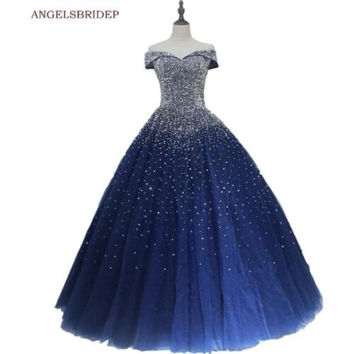 ANGELSBRIDEP Quinceanera Dresses 2021 Vestidos De 15 Años Full Crystal Beads Tulle Sweet 16 Ball Gowns Debutante Party Dress