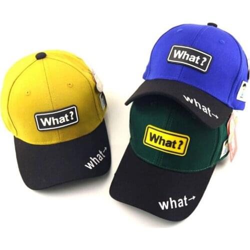 Doitbest 2020 Children Baseball Cap summer Hip Hop Korea embroidery WHAT letters kids Hats Boy Girls hat Caps snapback gorras