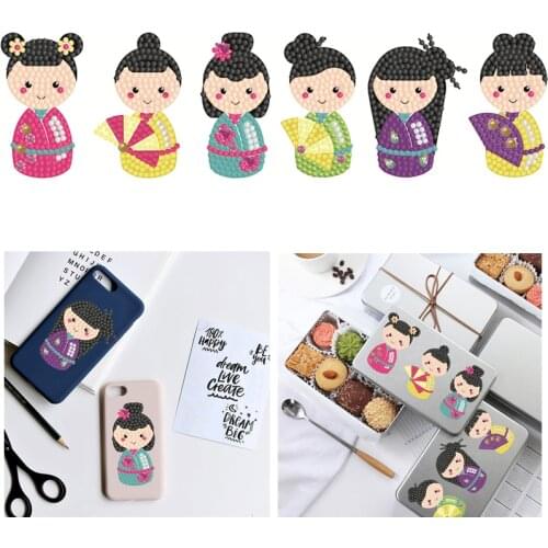Skull DIY Diamond Stickers For Kids China Doll Diamond Painting By Number Mosaic Stickers Art Craft Toys 5D Anime Child Kids Toy