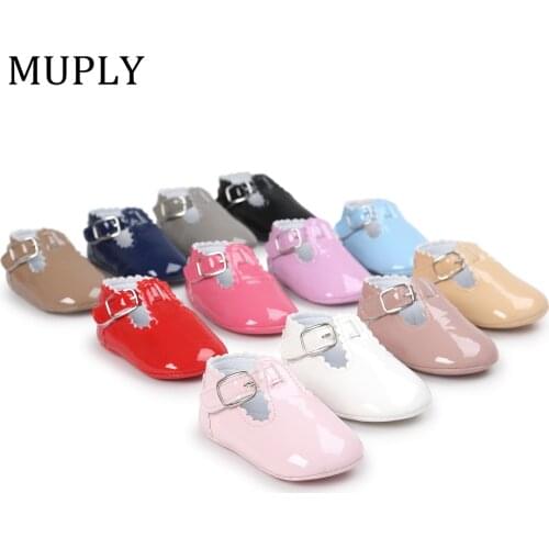 Baby Princess Shoes PU Leather Fashion Solid First Walker Toddler Kid Comfortable Footwear Moccasins Wedding Party Baby Shoes