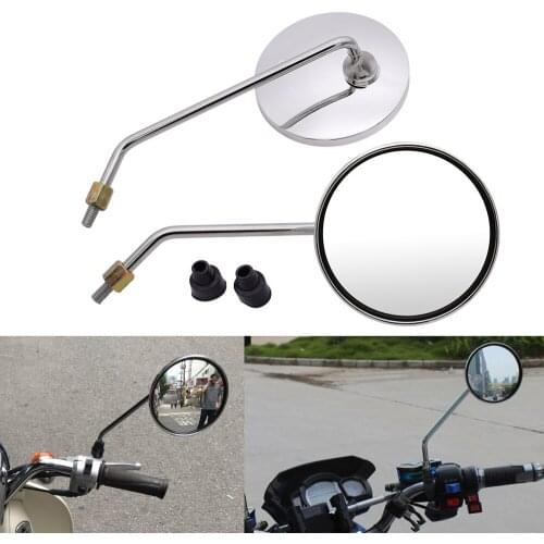 For Suzuki GSX1250 GSX1400 GSX650F gs 500e gsx 250 Motorcycle rearview mirror round mirror motorcycle long stem accessories