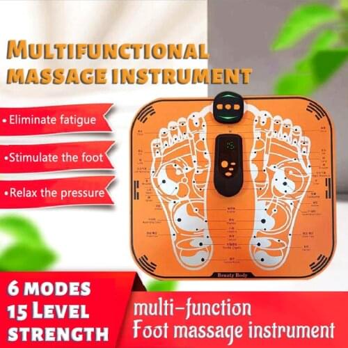 Ems Intelligent Remote Control Foot Massage Pad Machine Pulse Acupuncture Point Physical Therapy Health Care Foot Sole Massager