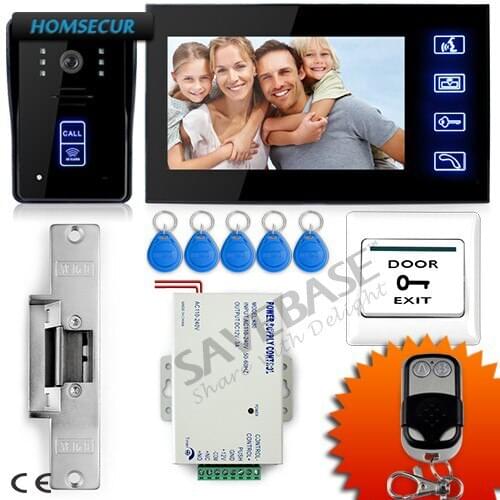 HOMSECUR 6-Wire 7" Video Door Phone Intercom Doorbell Home Security Camera Monitor Night Vision Fail Safe Lock Exit Button