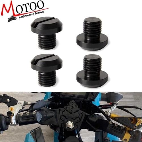 Motorcycle 4 PCS M10*1.25 Mirror Hole Plug Screw Bolts Covers Caps For Yamaha FZ07 FZ09 FZ1 FZ8 MT07 MT09 MT25 MT03 Kawasaki