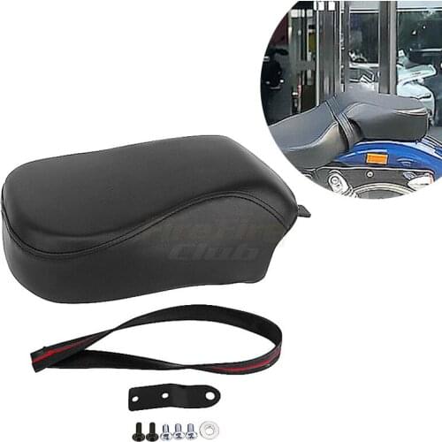 Motorcycle Black Leather Rear Pillion Passenger Cushion Pad Seat Cover For Harley Sportster XL 1200 48 883 72 2016-2020 19 18 17
