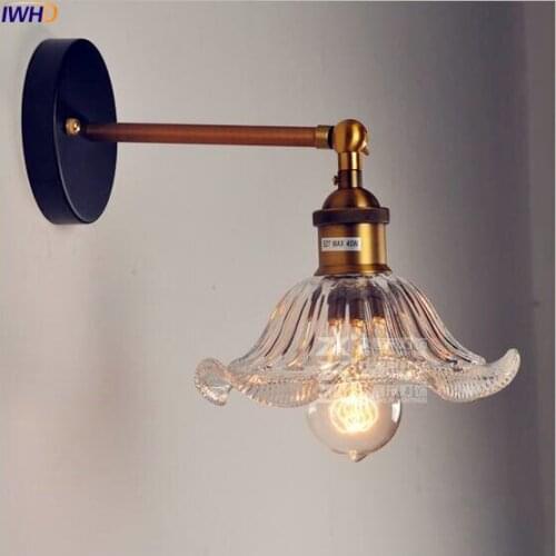 IWHD Glass Style Loft Industrial Wall Light Fixtures Home Lighting Edison Retro Vintage Wall Lamp LED Lampara Pared Arandela