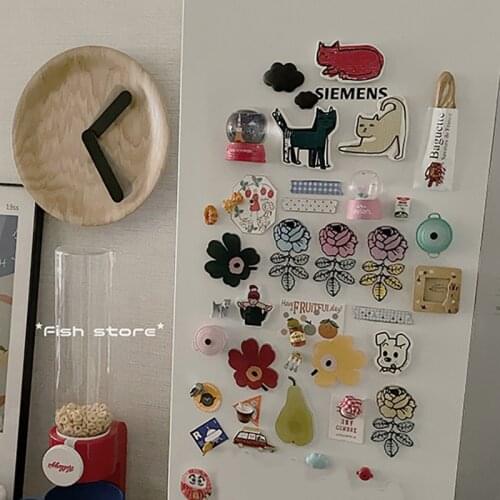 Nordic Pear Rose Flower Acrylic Magnet Refridgerator Magnets Magnetic Sticker