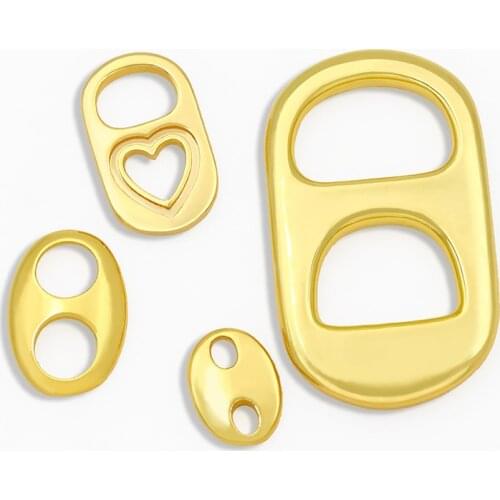 OCESRIO DIY Polished Pendant Copper Heart Buckle Charms Decoration For Hand Made Chains Bracelet Jewelry Making Supplies chma009