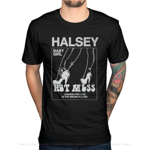 Official Halsey Hot Mess Vintage T Shirt Badlands Bad Love Remexes Hopeless Fountain Design Style New Fashion Short Sleeve