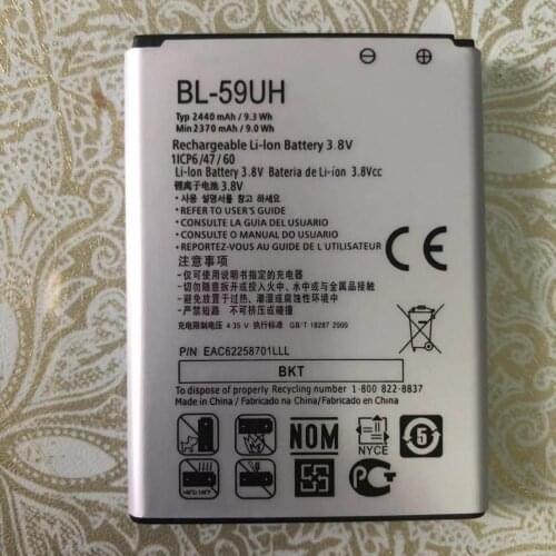 Original LG G2 mini Battery FOR LG G2mini D618 D620 D620R D620K D410 D315 F70 Bateria BL-59UH 2440mAh BL59UH