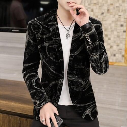 Autumn Suit Male Korean Version Trend Slim Handsome Casual Single West Coat Male Personality Hairdresser Small Suit Coat 3XL